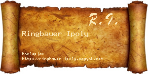 Ringbauer Ipoly névjegykártya